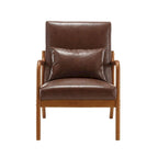 Modern PU Leather Accent Chair with One Pillow