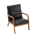 Modern PU Leather Accent Chair with One Pillow