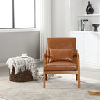 Modern PU Leather Accent Chair with One Pillow