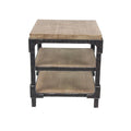 Wood 2 Shelves Side End Accent Table - Brown