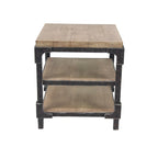 Wood 2 Shelves Side End Accent Table - Brown - Roche River Decor