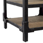 Wood 2 Shelves Side End Accent Table - Brown