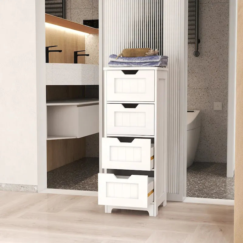 Freestanding storage cabinet with 4 drawers