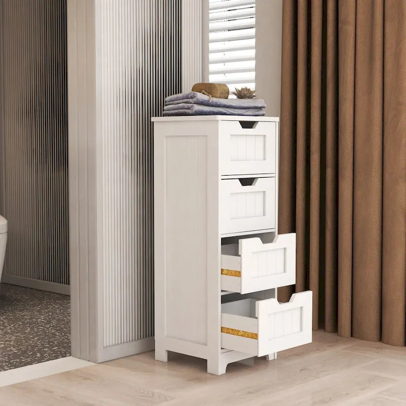 Freestanding storage cabinet with 4 drawers