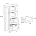 Freestanding storage cabinet with 4 drawers