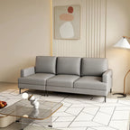 Modern Faux Leather Sectional Sofa with USB Port