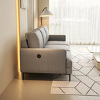 Modern Faux Leather Sectional Sofa with USB Port