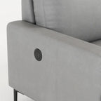 Modern Faux Leather Sectional Sofa with USB Port