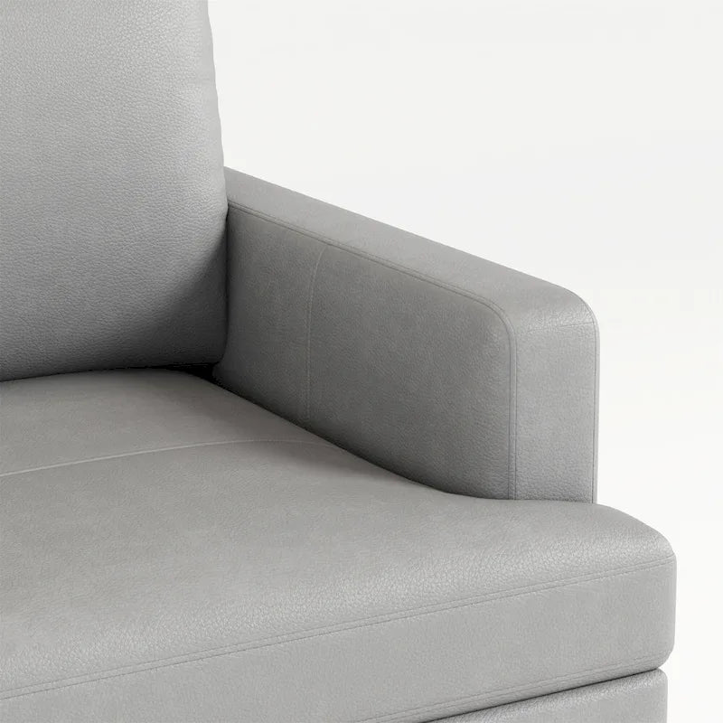 Modern Faux Leather Sectional Sofa with USB Port