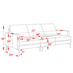 Modern Faux Leather Sectional Sofa with USB Port